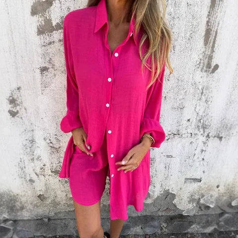 Nora™ | Casual sæt med bluse &amp; shorts