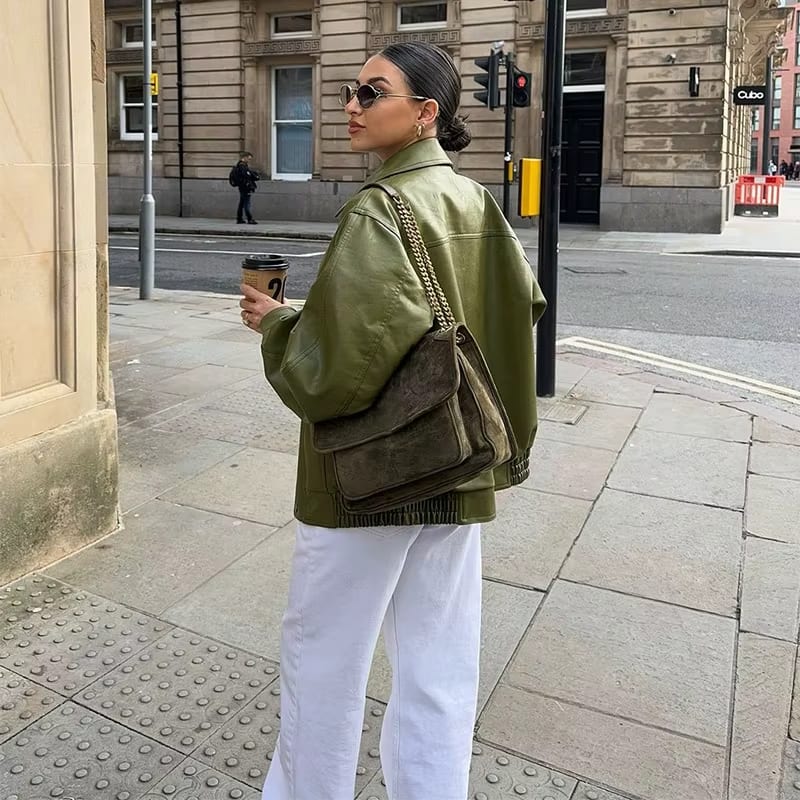Lisa™ | Oversized Leather Jacket