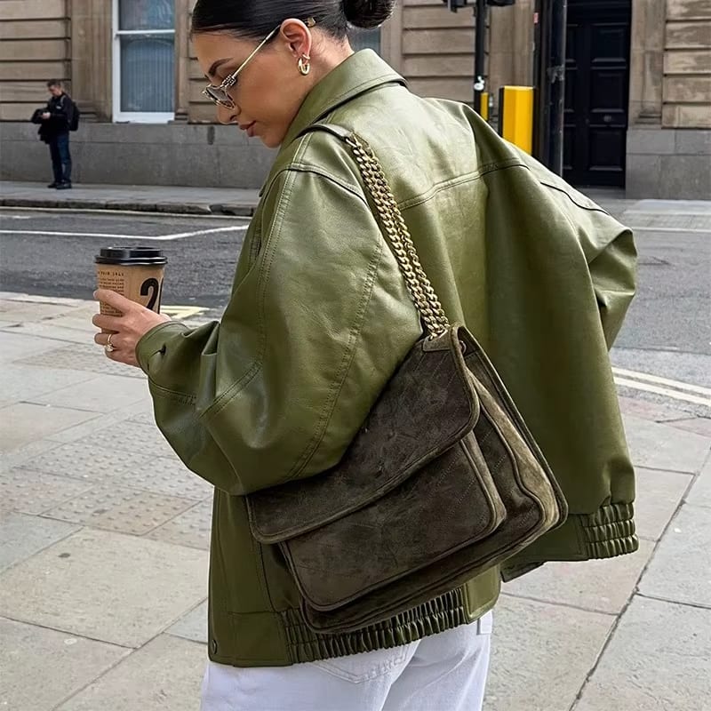 Lisa™ | Oversized Leather Jacket