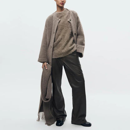 Abigail™ | Strikket Cardigan med Tørklæde