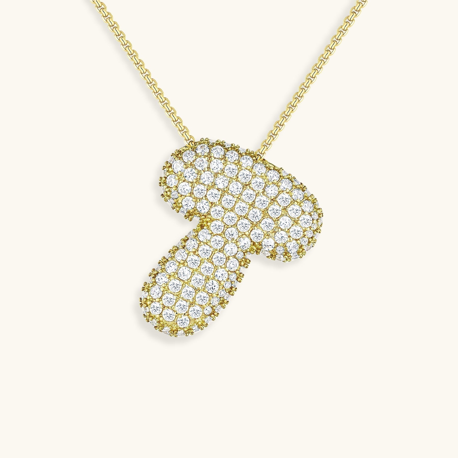 Navnesmykke Bubble med diamant | 18k Guld