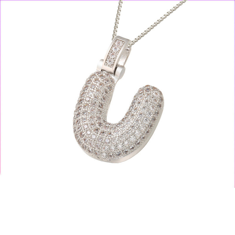 Pave Bubble Halskæde med Initialer | 18k Guld