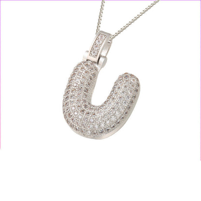 Pave Bubble Halskæde med Initialer | 18k Guld