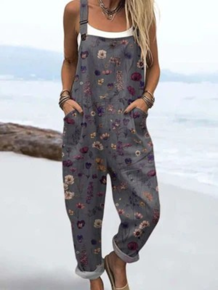 Clomet | Jumpsuit med vintage blomster og kunsttryk