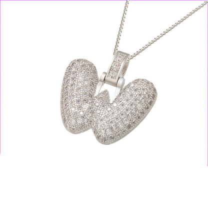 Pave Bubble Halskæde med Initialer | 18k Guld