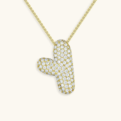 Navnesmykke Bubble med diamant | 18k Guld