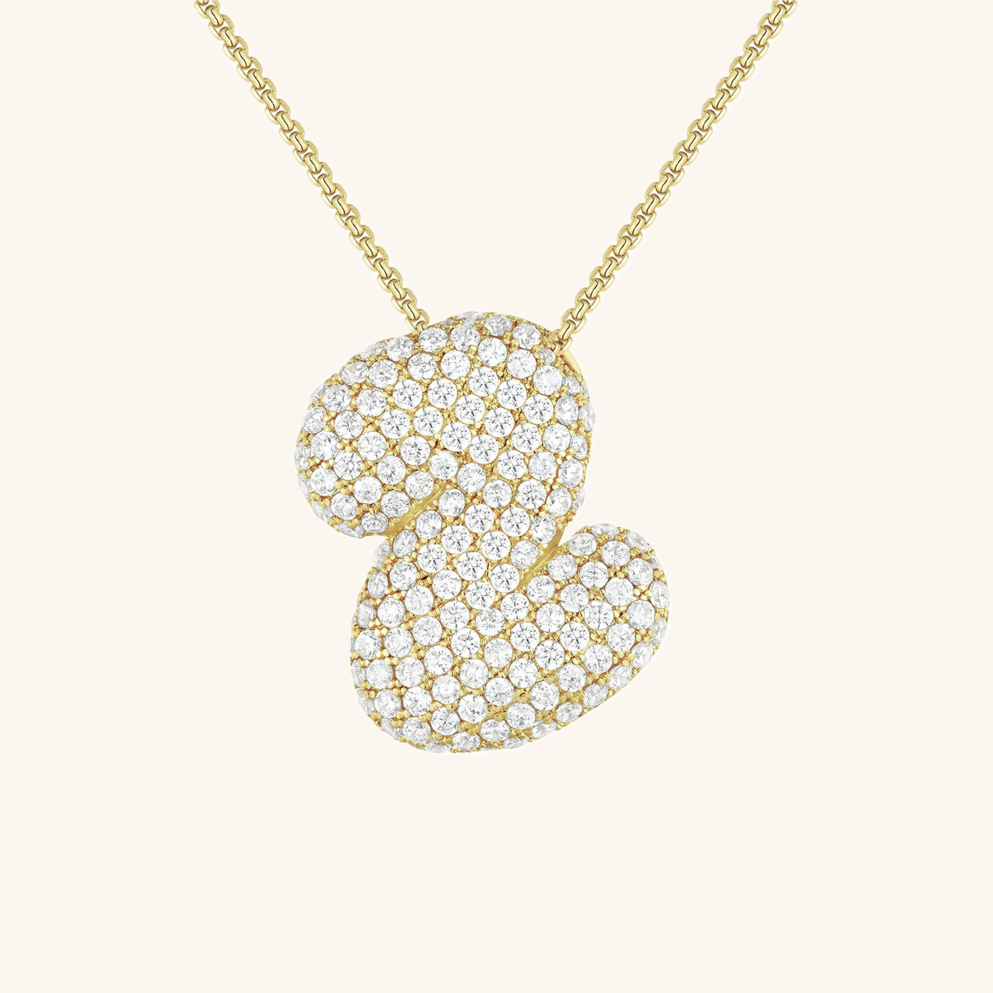 Navnesmykke Bubble med diamant | 18k Guld