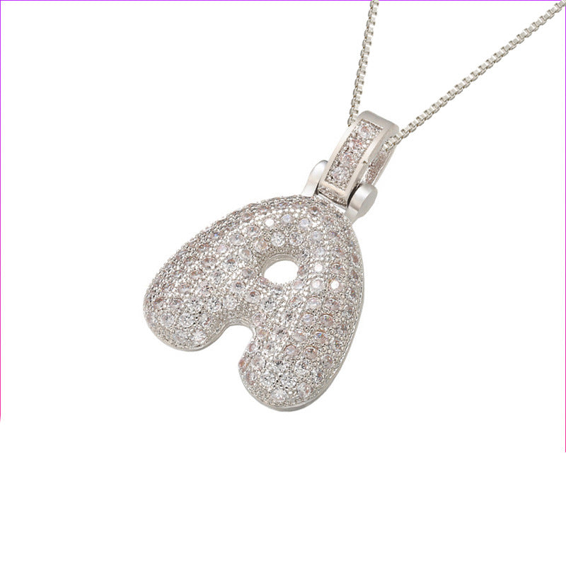Pave Bubble Halskæde med Initialer | 18k Guld