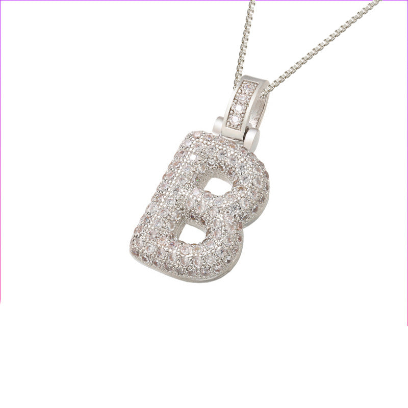 Pave Bubble Halskæde med Initialer | 18k Guld