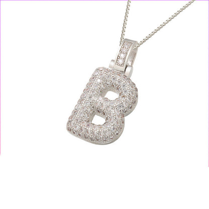 Pave Bubble Halskæde med Initialer | 18k Guld