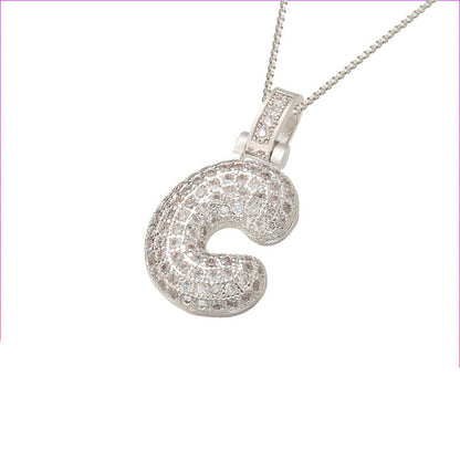 Pave Bubble Halskæde med Initialer | 18k Guld