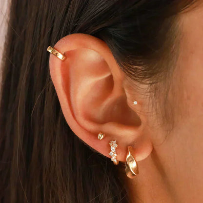 Krystal Cluster Huggies | Guld 18k