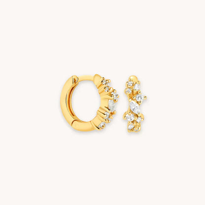 Krystal Cluster Huggies | Guld 18k