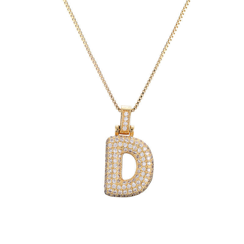 Pave Bubble Halskæde med Initialer | 18k Guld