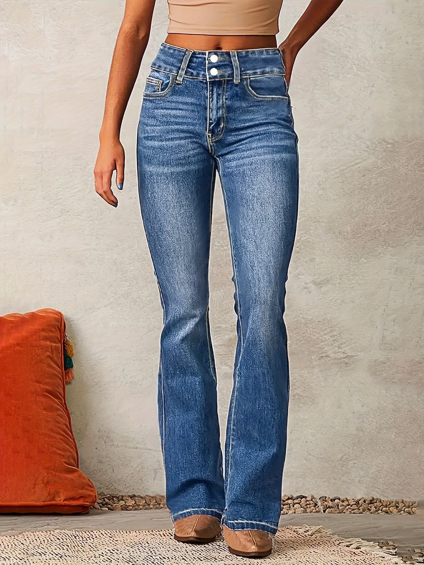 Julie | Højtaljede flared jeans
