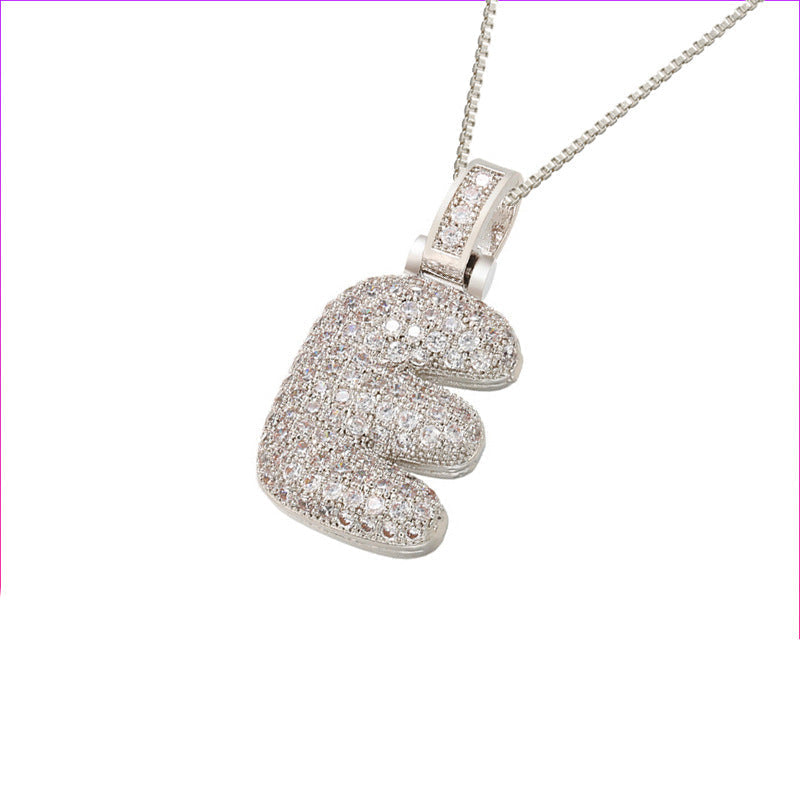 Pave Bubble Halskæde med Initialer | 18k Guld