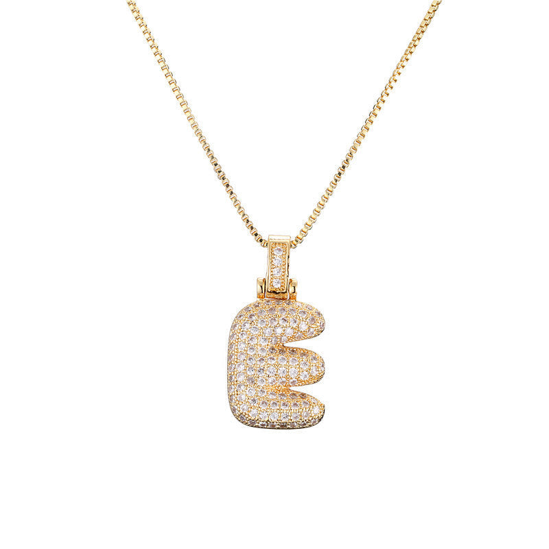 Pave Bubble Halskæde med Initialer | 18k Guld