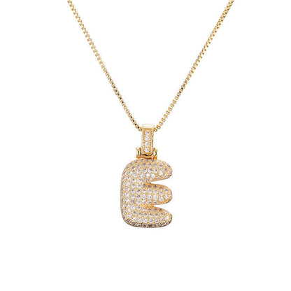 Pave Bubble Halskæde med Initialer | 18k Guld