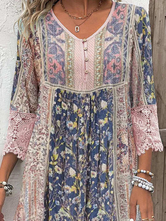 Mirabel | Boho Kjole med Blonder