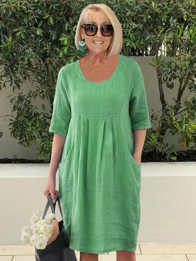 Renée | Midi-Kjole med Lommer
