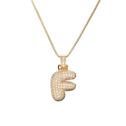Pave Bubble Halskæde med Initialer | 18k Guld