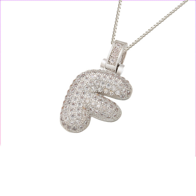 Pave Bubble Halskæde med Initialer | 18k Guld