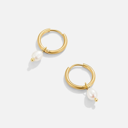Bella earrings with freshwater pearls | Gold 18k