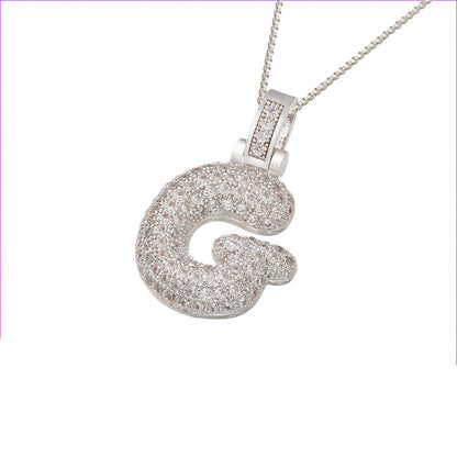 Pave Bubble Halskæde med Initialer | 18k Guld