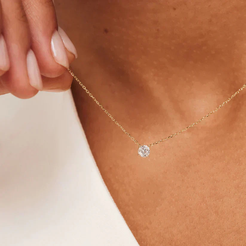 Cléa Moissanit Stone Necklace | Gold 14k