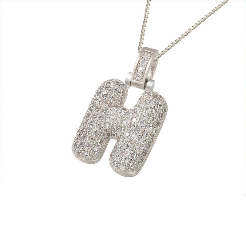 Pave Bubble Halskæde med Initialer | 18k Guld