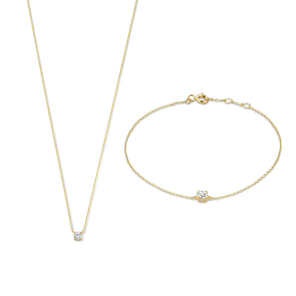 Cléa Moissanit Sten Sæt | Guld 14k
