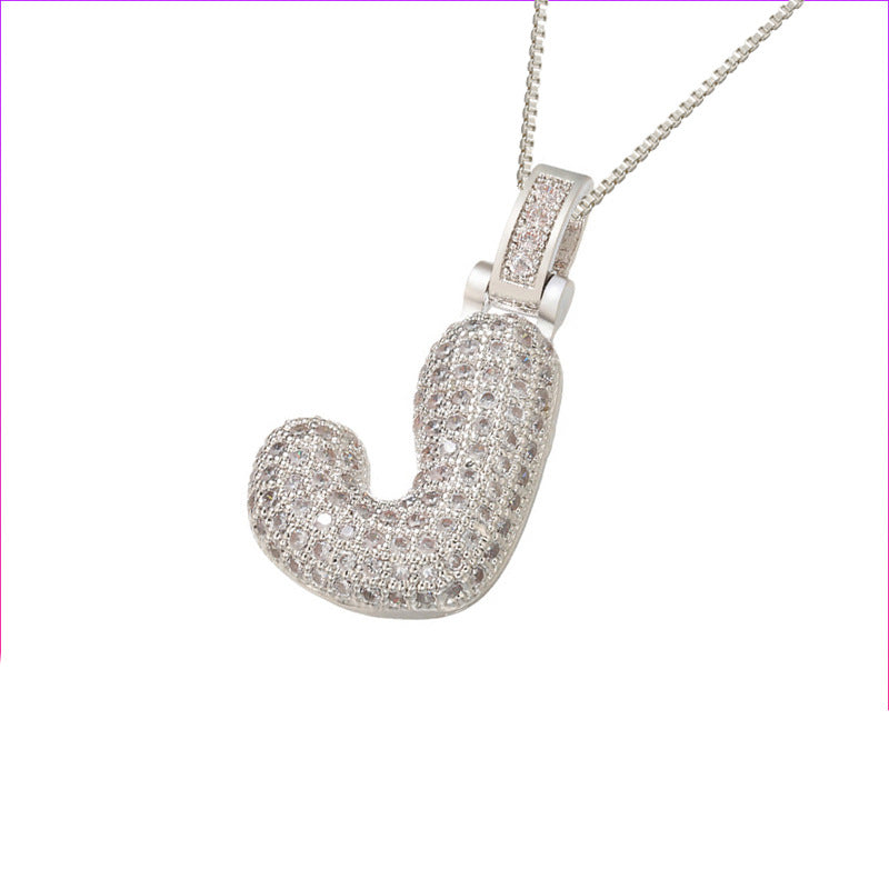 Pave Bubble Halskæde med Initialer | 18k Guld