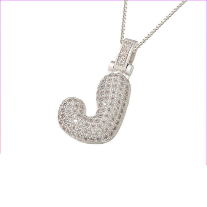 Pave Bubble Halskæde med Initialer | 18k Guld
