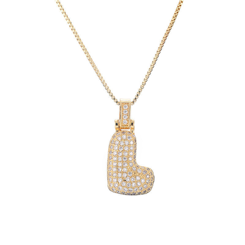 Pave Bubble Halskæde med Initialer | 18k Guld