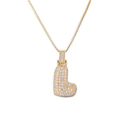 Pave Bubble Halskæde med Initialer | 18k Guld