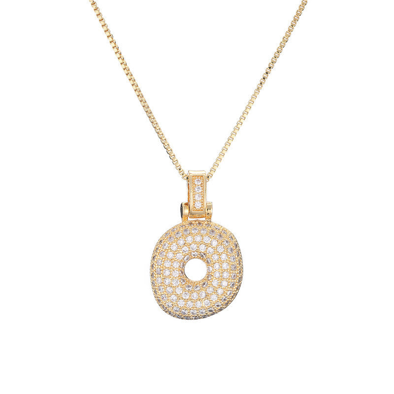 Pave Bubble Halskæde med Initialer | 18k Guld