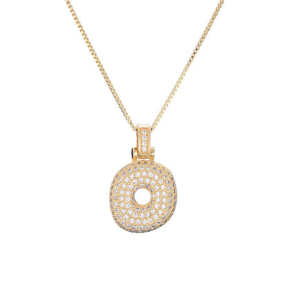 Pave Bubble Halskæde med Initialer | 18k Guld