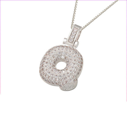 Pave Bubble Halskæde med Initialer | 18k Guld