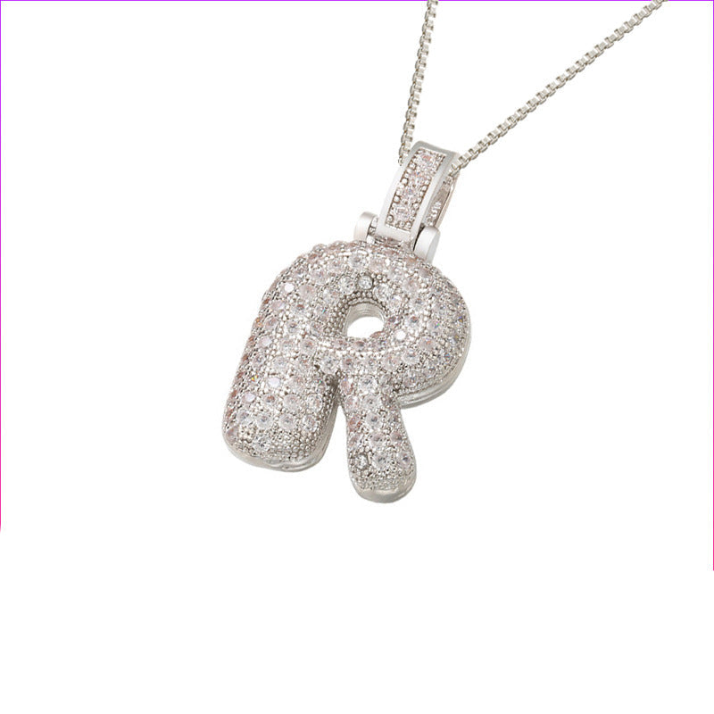 Pave Bubble Halskæde med Initialer | 18k Guld