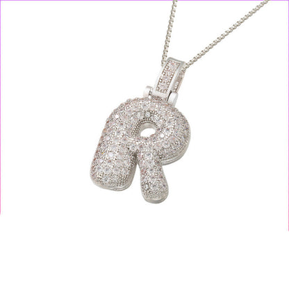 Pave Bubble Halskæde med Initialer | 18k Guld