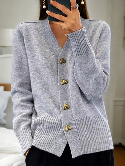 Eva | Cardigan med hjerteformede knapper