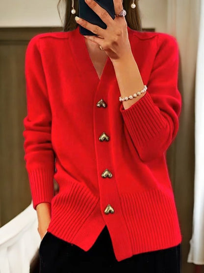 Eva | Cardigan med hjerteformede knapper