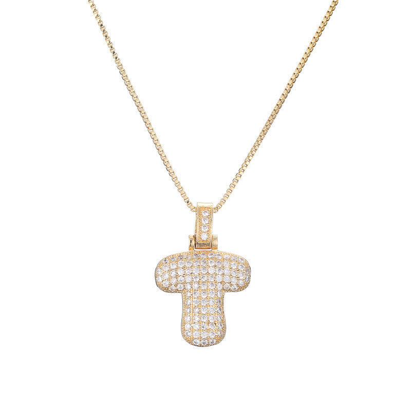 Pave Bubble Halskæde med Initialer | 18k Guld